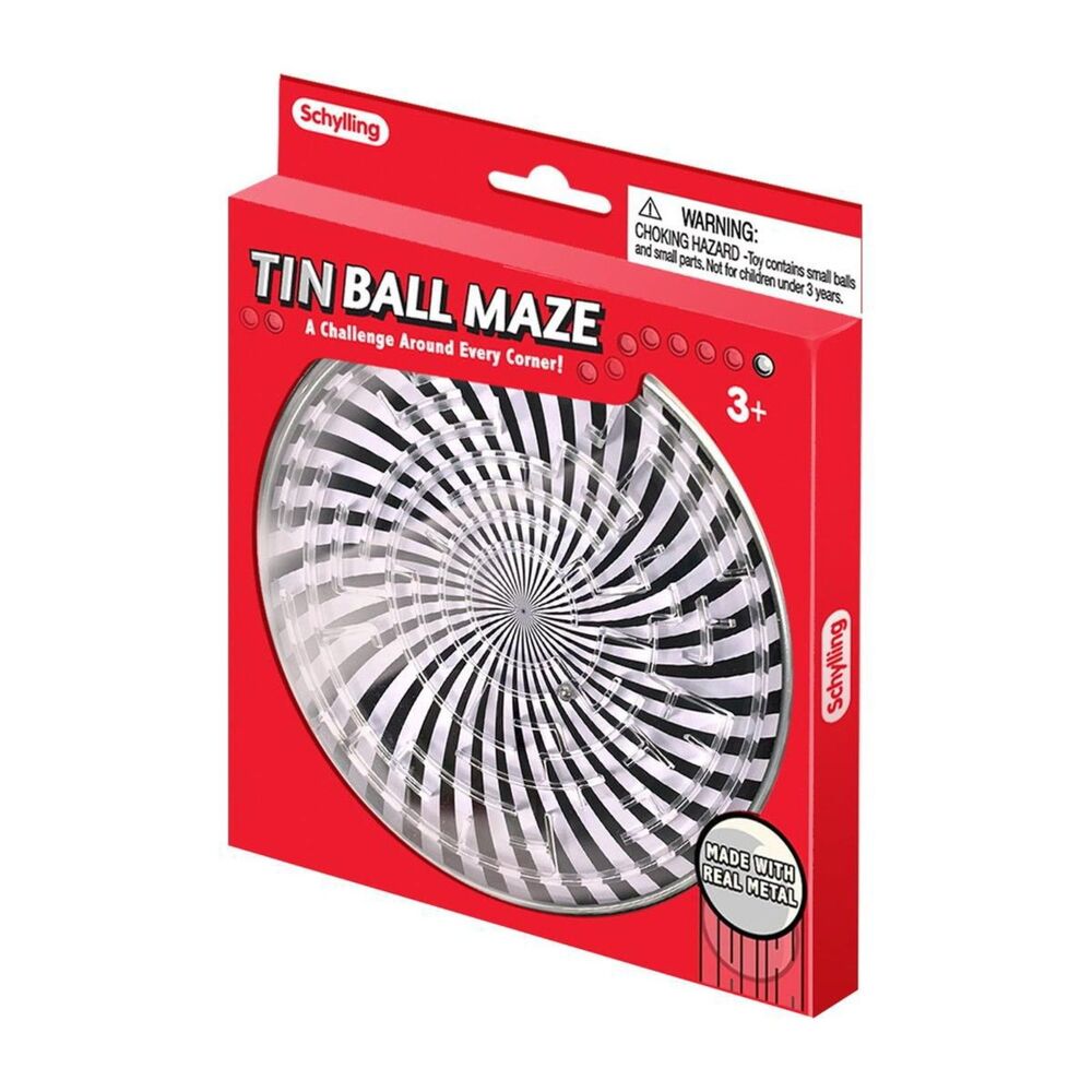 Schylling Tin Ball Maze Metal Puzzle Toy – Retro Brainteaser Ages 3+